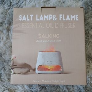 *Like New*SALKING 2-in-1 Himalayan Salt Lamp Essential Oil Diffuser & Humidifier